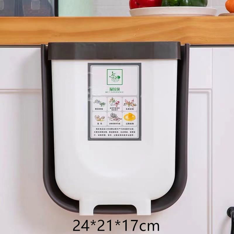 Foldable Wall-Mounted Trash Can for Space Saving